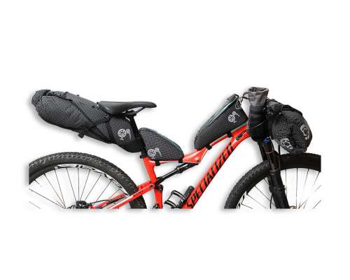ROBO-KIWI Bikepacking Bikepacking Setups - 5 Bag Essential Bikepacking Set DGS - black, turquoise trim