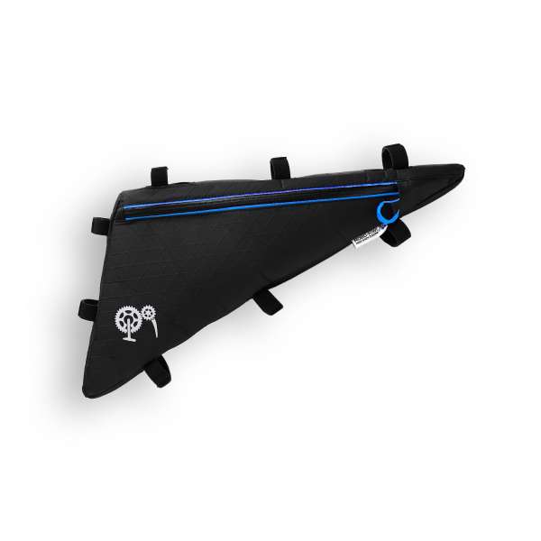 ROBO-KIWI Bikepacking Frame Bags - Triangulator XP - single, black/blue trim (1)