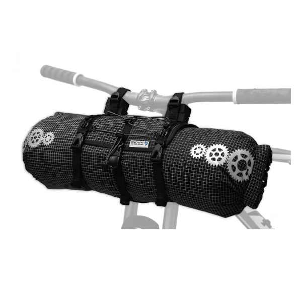 ROBO-KIWI Bikepacking Handlebar Bags - Front Harness + Dry Bag DGS - black/black trim (selected variation)