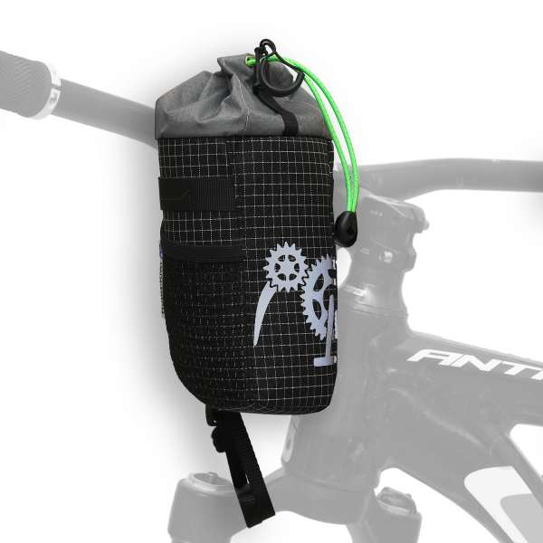 ROBO-KIWI Bikepacking Stem Bags - Goodie Bag DGS - black/green trim (2)