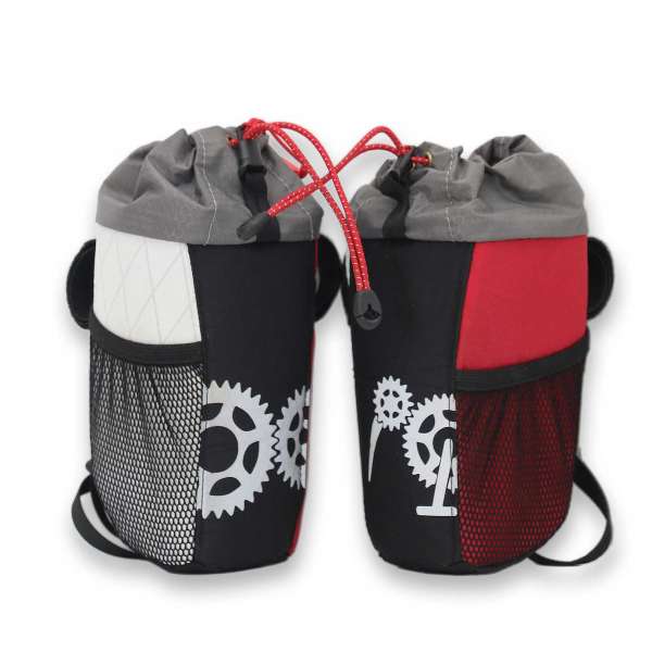 ROBO-KIWI Bikepacking Stem Bags - Goodie Bag XP - white & red (1 bag only) (3)