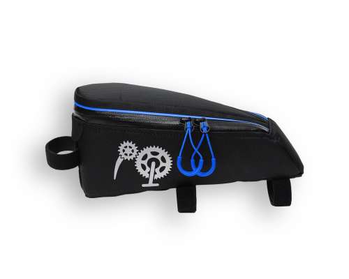 ROBO-KIWI Bikepacking Top Tube Bags - Cockpit Bag XP - black/blue trim